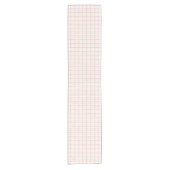 Aesthetic Wobbly Grid Pattern Ballet Pink Kurzer Tischläufer (Vorderseite)