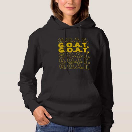 Aesthetic Yellow G O A T Greatest of All Time Hoodie (Vorderseite)