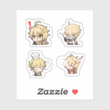 Aether Genshin Impact 4er Pack Sticker Sheet Extra