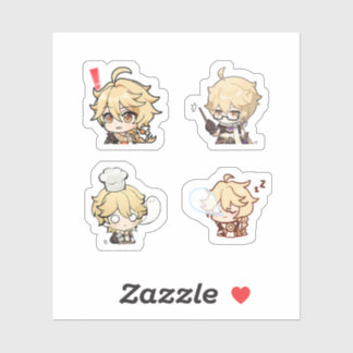 Aether Genshin Impact 4er Pack Sticker Sheet Extra
