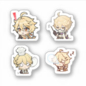 Aether Genshin Impact 4er Pack Sticker Sheet Extra (Vorderseite)
