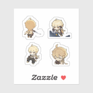 Aether Genshin Impact 4er Stickerbogen Extra Aufkleber