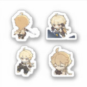 Aether Genshin Impact 4er Stickerbogen Extra  Aufkleber (Vorderseite)