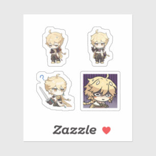 Aether Genshin Impact 4er Stickerbogen Extra Aufkleber