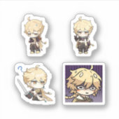 Aether Genshin Impact 4er Stickerbogen Extra Aufkleber (Vorderseite)