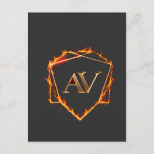 AETHER VANGUARD - AV Logo Stein Form Streetwear Postkarte