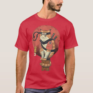 AETICON Japanischer Stil Samurai Cat T-Shirt