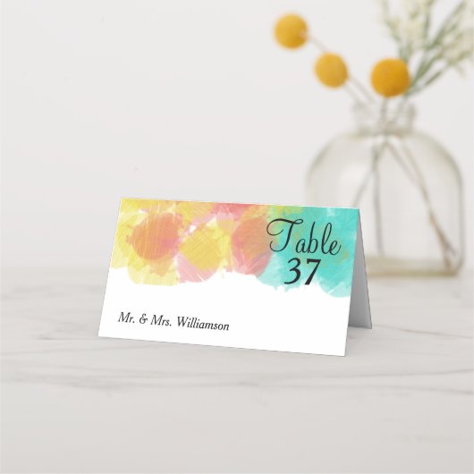 Aetsy Gouache Wedding Table Name Platzkarte (Vorderseite)