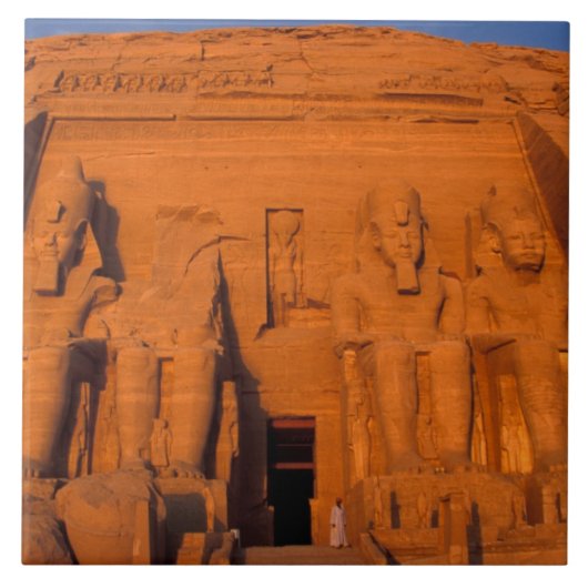 AF, Ägypten, Abu Simbel. Fassade bei Sonnenunterga Fliese (Vorderseite)