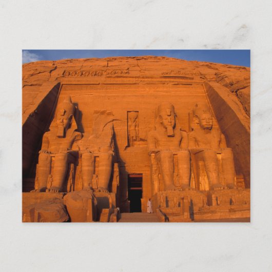 AF, Ägypten, Abu Simbel. Fassade bei Sonnenunterga Postkarte (Vorderseite)