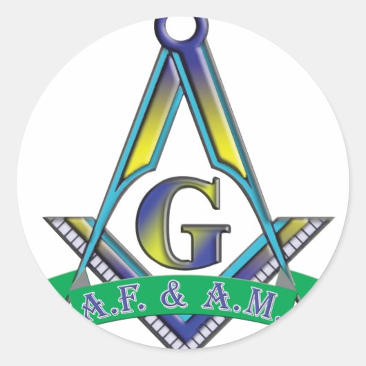 AF & AM RUNDER AUFKLEBER (Vorderseite)