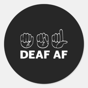 Af Asl Awareness Hand Gebärdensprache Taubenstolz Runder Aufkleber