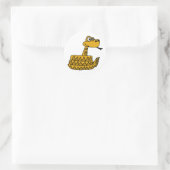 AF - Cartoon Funky Rattlesnake Runder Aufkleber (Tasche)