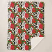 AF Cooles Skelett in Weihnachtsmannmütze Sherpadecke