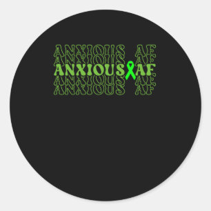 Af Green Ribbon Brain Stacks - Mental Hea Runder Aufkleber
