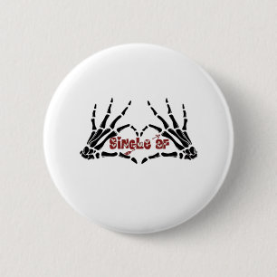 Af Skeleton Hands Heart Classic Button
