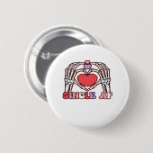 Af Skeleton Hands Valentinstag Classic Button (Vorne & Hinten)