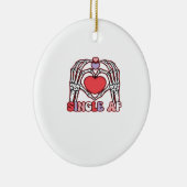 Af Skeleton Hands Valentinstag Classic Keramik Ornament (Rechts)