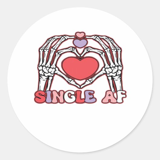 Af Skeleton Hands Valentinstag Classic Runder Aufkleber (Vorderseite)