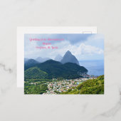 AFA Postkarte Soufriere, St. Lucia (Vorderseite/Rückseite)