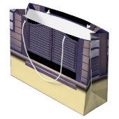 AfAmerican Cowboy Birthday Große Geschenktüte (Rückseite Schrägansicht)