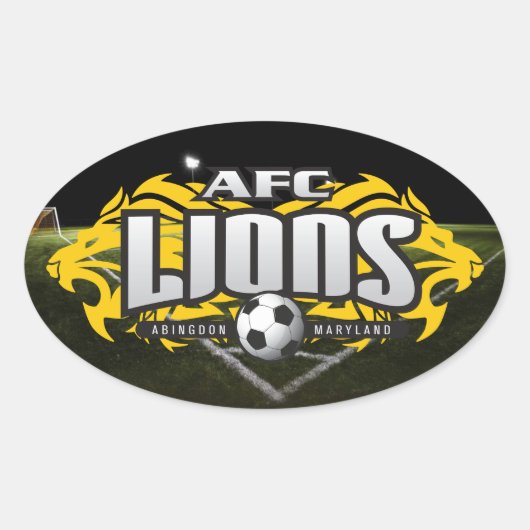 AFC Lions oval decal Ovaler Aufkleber (Vorderseite)