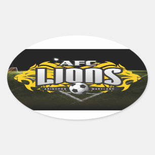 Afc-Löweovalabziehbild Ovaler Aufkleber