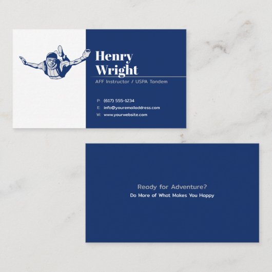 AFF-Lehrer | USPA Tandem | Skydive Visitenkarte (Vorne/Hinten)