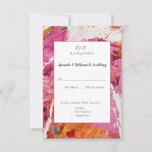 Affair of the Heart: Wedding RSVP Response Card (Vorderseite)