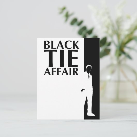 Affäre mit schwarzer Krawatte: ernsthafte Silhouet Postkarte (Stehend Vorderseite)