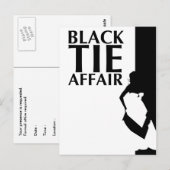 Affäre mit schwarzer Krawatte: schöne Silhouette Postkarte (Vorne/Hinten)