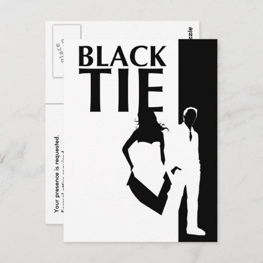 Affäre mit schwarzer Krawatte: Silhouette von Mann Postkarte (Vorne/Hinten)