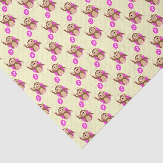 Affe 2 Jahre alte rosa Creme Seidenpapier (Ausschnitt)