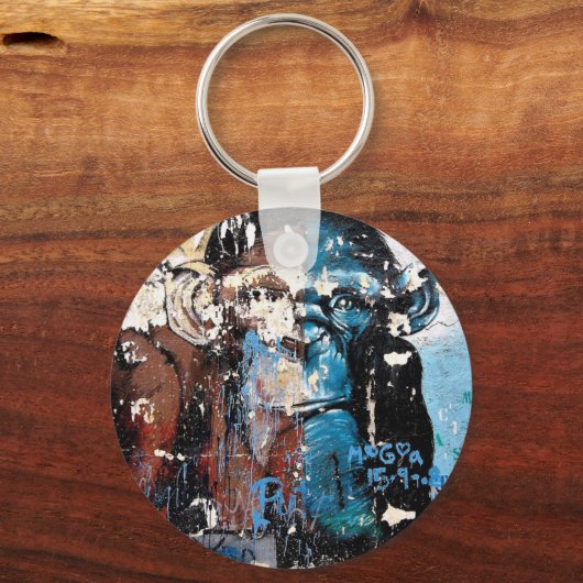 Affe 5,7 cm Tastenring Schlüsselanhänger (Vorderseite)