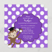 Affe-Absolvent-Abschluss-Einladung für Mädchen Einladung (Vorne/Hinten)