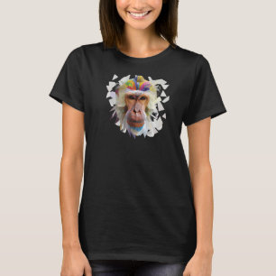 Affe Abstrakt Polygon Cool Geometric Wild Animal T-Shirt
