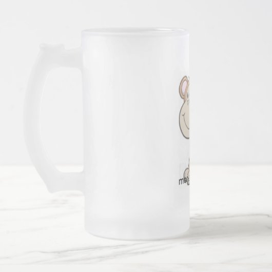 Affe, Affejungen-Tasse Mattglas Bierglas (Links)