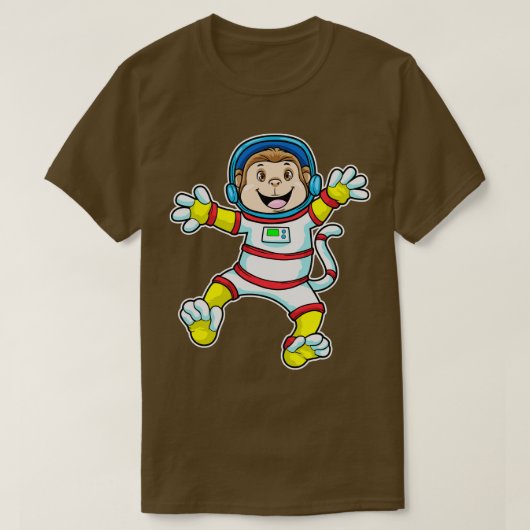 Affe als Astronaut in Kostüm mit Helm T-Shirt (Design vorne)