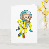 Affe als Astronaut Karte (Gelbe Blume)