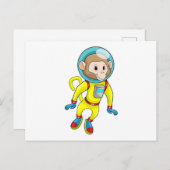 Affe als Astronaut Postkarte (Vorne/Hinten)