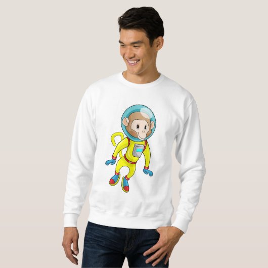 Affe als Astronaut Sweatshirt (Vorne ganz)