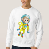 Affe als Astronaut Sweatshirt (Vorderseite)
