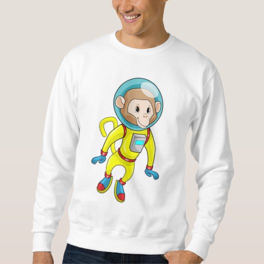 Affe als Astronaut Sweatshirt (Vorderseite)