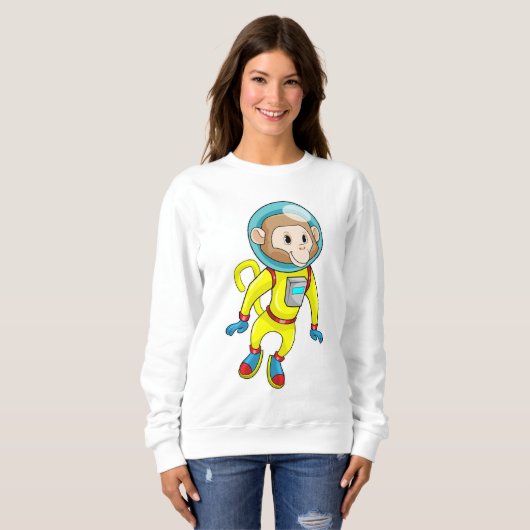 Affe als Astronaut Sweatshirt (Vorne ganz)