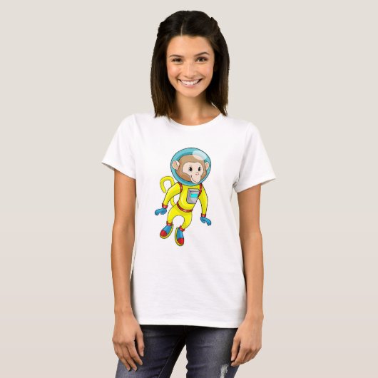 Affe als Astronaut T-Shirt (Vorne ganz)