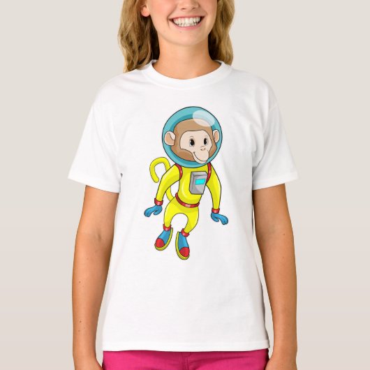 Affe als Astronaut T-Shirt (Vorderseite)