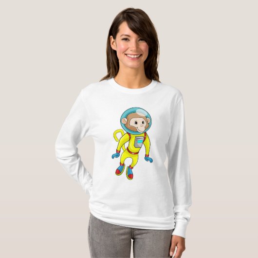 Affe als Astronaut T-Shirt (Vorne ganz)