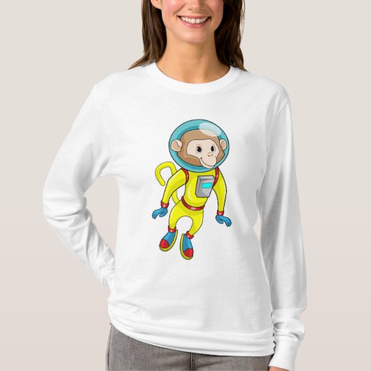Affe als Astronaut T-Shirt (Vorderseite)