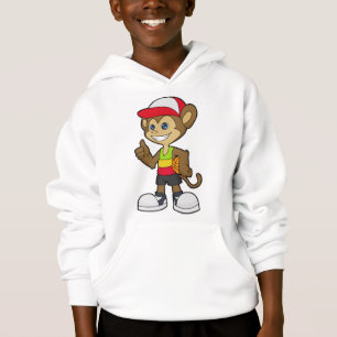 Affe als Basketballspieler mit Basketball Hoodie