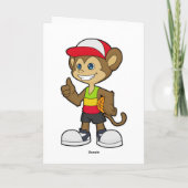 Affe als Basketballspieler mit Basketball Karte (Rückseite)